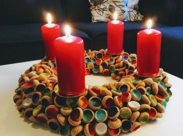 Adventskranz selber machen mit einfachen Ideen aus der Natur